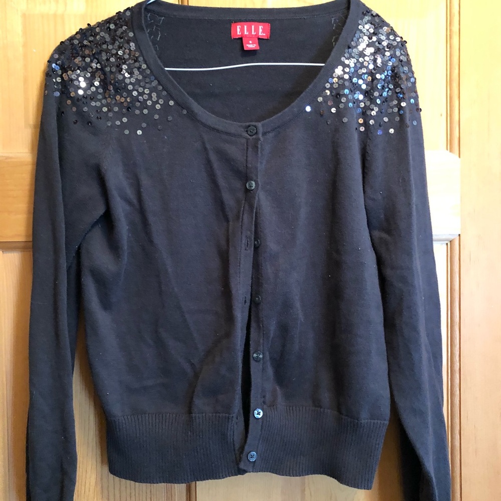 Sequin black cardigan